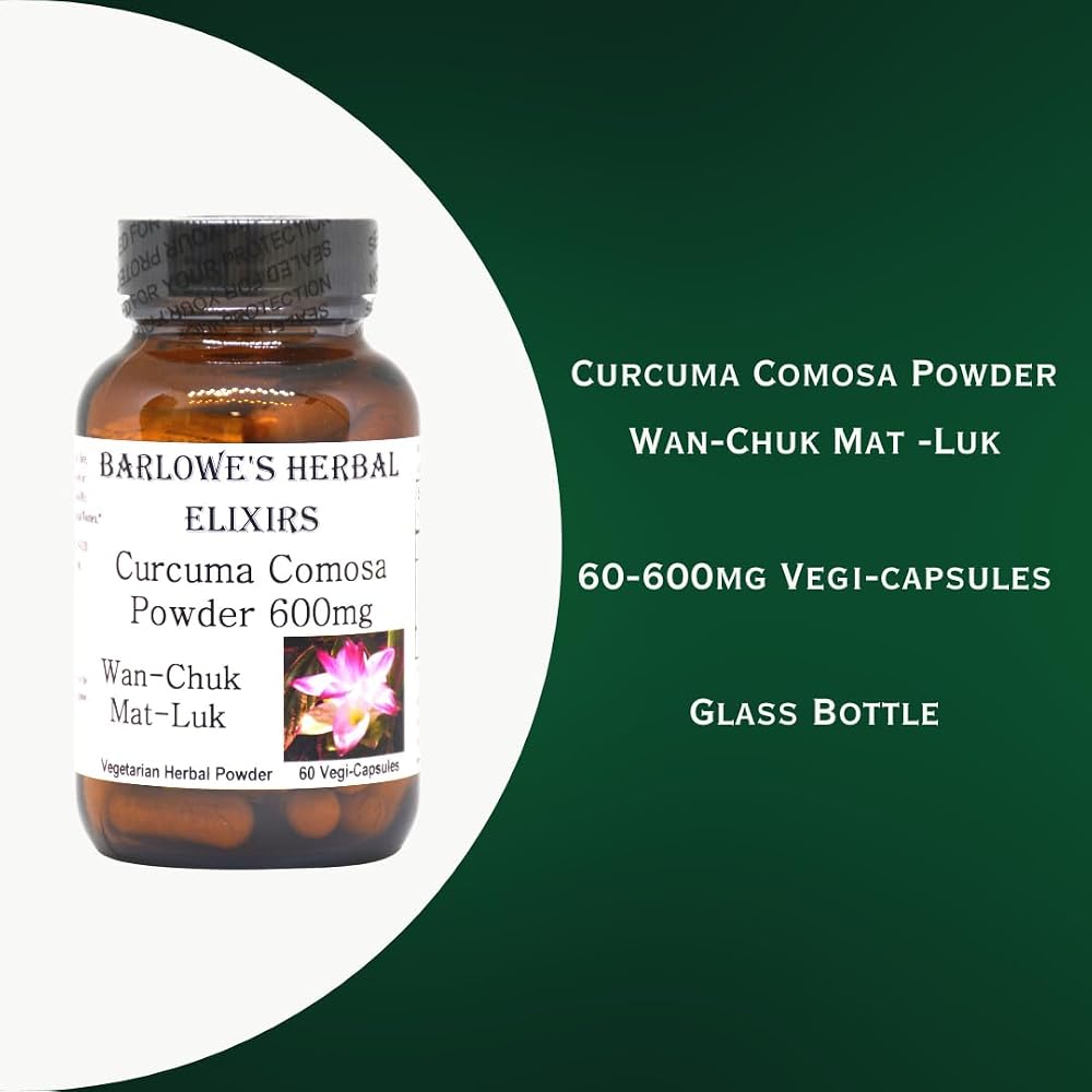 Barlowe's Herbal Elixirs Curcuma Comosa 600mg - 60 Vegetarian Capsules - image 3