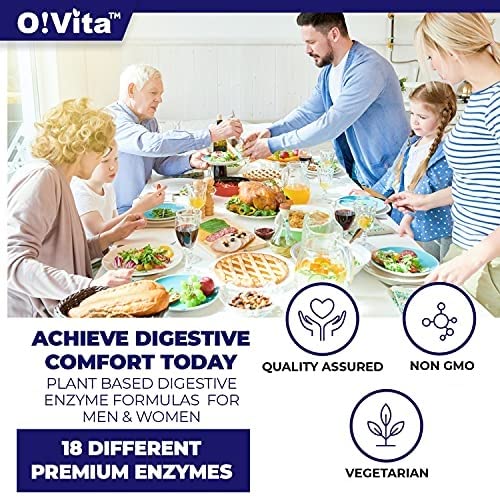 O!VITA Premium Digestive Enzymes with Plant-Based - 60 Capsules - image 3