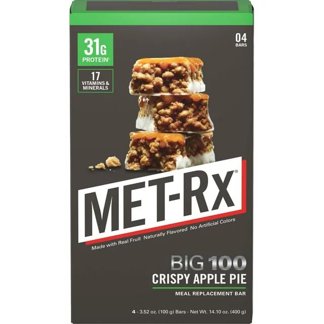 Met-Rx Big100 Protein Bar Colossal Crispy Apple Pie - 9 Bars - image 3