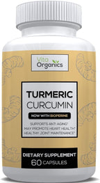 Vita Organics Turmeric Curcumin 1300mg Joint Support - 60 Capsules
