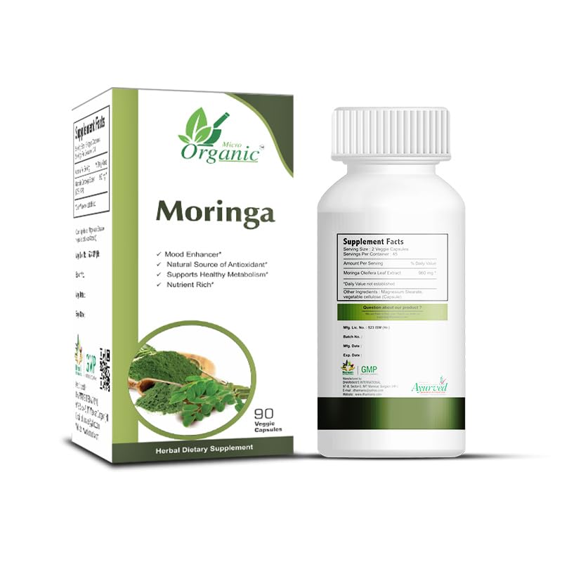 Generic Moringa Oleifera Leaf Extract 960mg - 180 Capsules - image 2