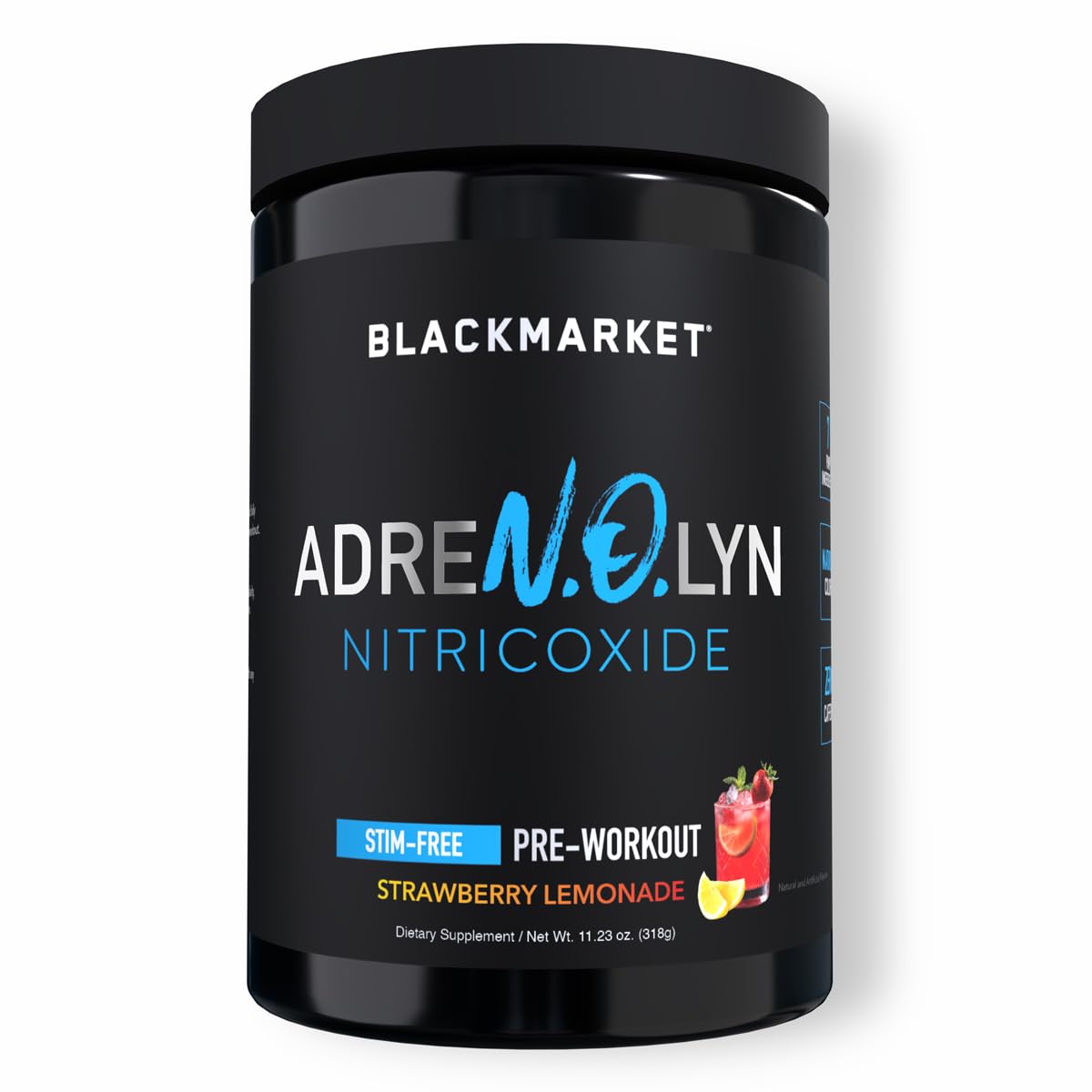 BLACKMARKET AdreNOlyn Stim Free Pre Workout Powder - 25 Servings