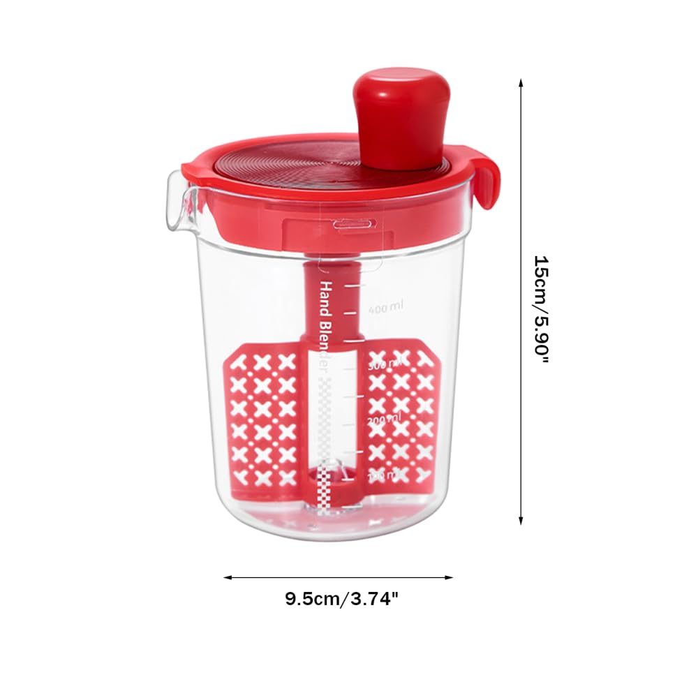 MiOYOOW Salad Dressing Mixer Bottle 500ML with Strainer - Red - image 4
