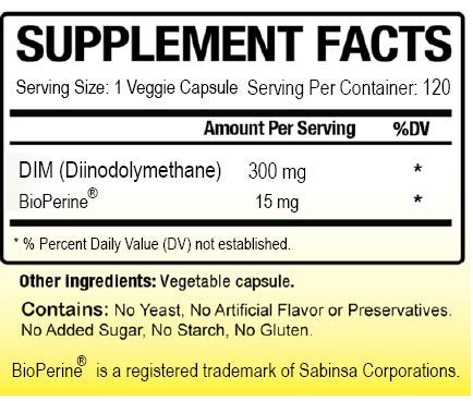 Biotech Nutritions DIM Supplement 300 mg - 120 Vegetarian Capsules - image 2