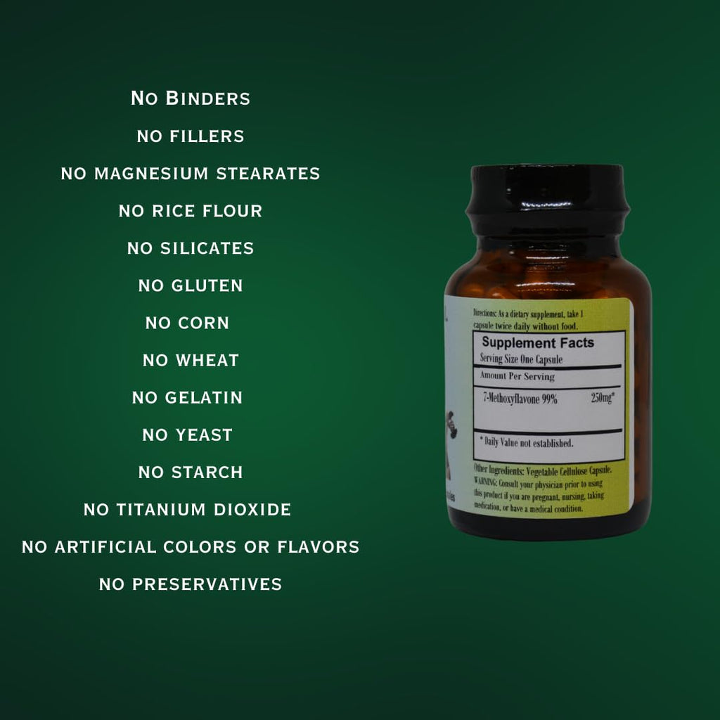 Barlowe's Herbal Elixirs 7-Methoxyflavone Extract 250mg - 60 Vegan Capsules - image 4