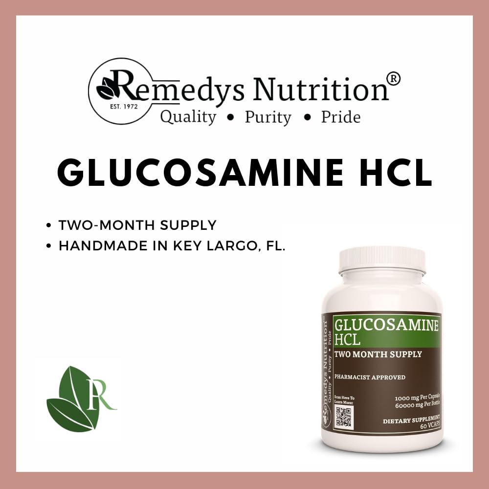 Remedy's Nutrition Glucosamine HCL 1,000 mg - 60 Vegan Capsules - image 3