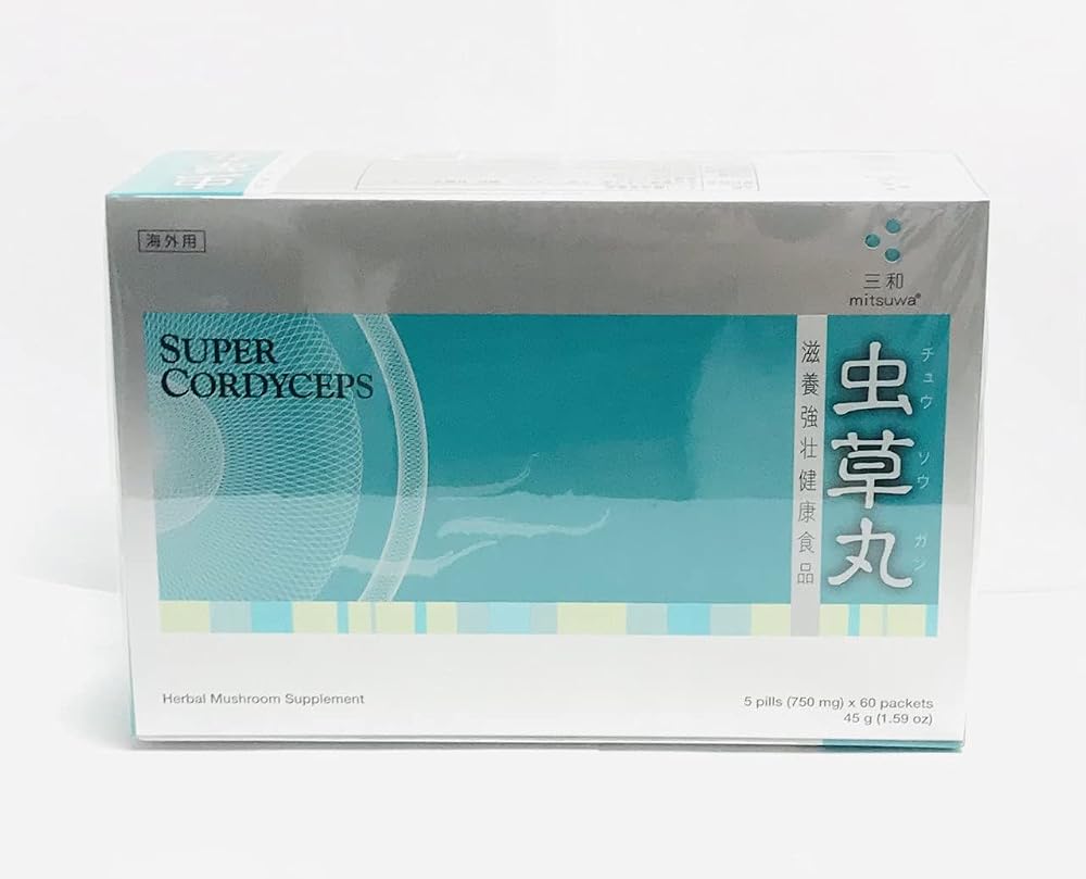 Mitsuwa Super Cordyceps Herbal Mushroom Supplement - 60 Packets