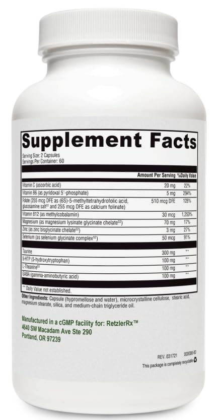 HormoneSynergy Brain Calm ES Supplement - 120 Vegetarian Capsules - image 2