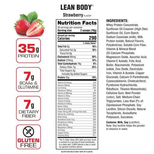 Labrada Lean Body All-in-One Strawberry Protein Shake - 4.6 lb - image 2