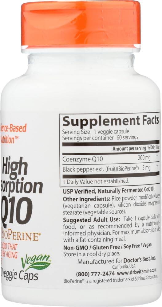 Doctor's Best High Absorption CoQ10 - 200 mg, 60 Vegetarian Capsules - image 4