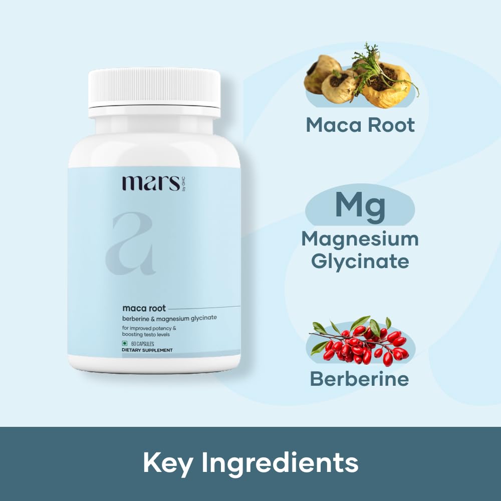 mars by GHC Maca Root Caps with Ginseng, Magnesium & Berberine - 180 Capsules - image 7