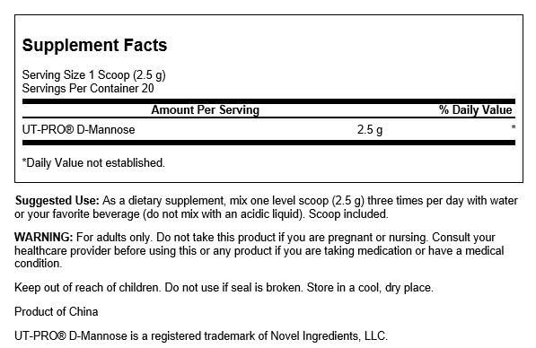 Swanson D-Mannose Bladder and Urinary Powder - 50g - image 2