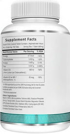 Vitamin D3 600 IU + Vitamin K2 MK-7 Bone & Muscle Support - 120 Tablets - image 3
