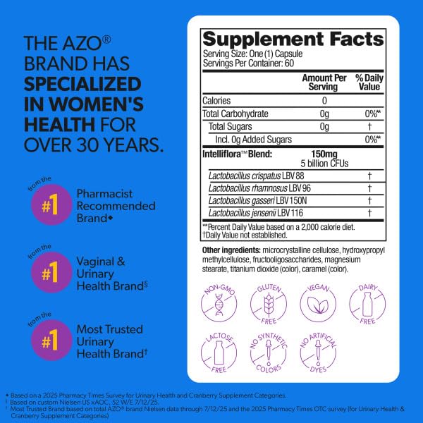 AZO Complete Feminine Balance Daily Vaginal Probiotics - 60 Capsules - image 4
