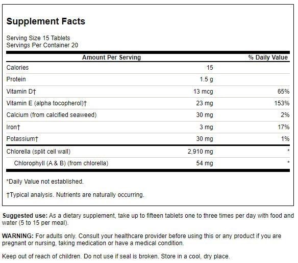 Swanson Chlorella Immune and Detox Support 194 mg, 300 Tablets - image 2