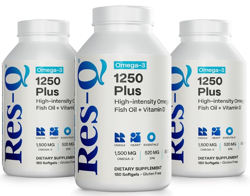Res-Q 1250+ Omega-3 & Vitamin D3 Fish Oil - 540 Capsules
