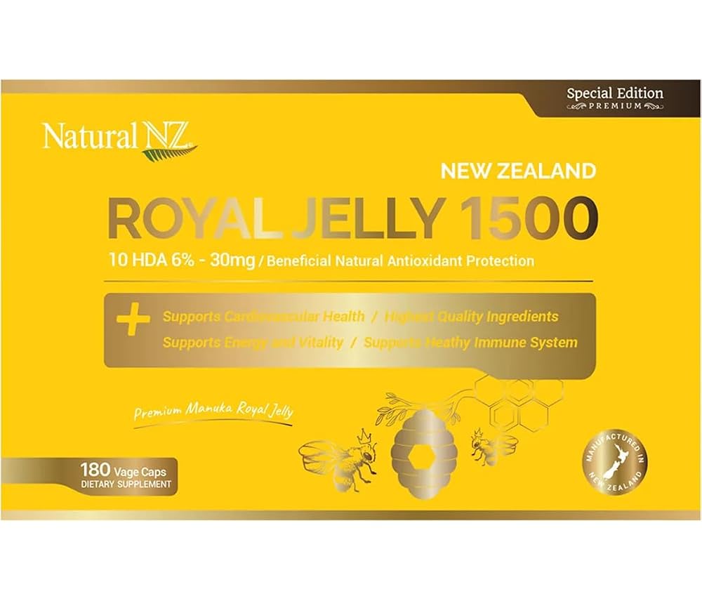 Natural NZ Premium Royal Jelly 1500mg - 180 Capsules