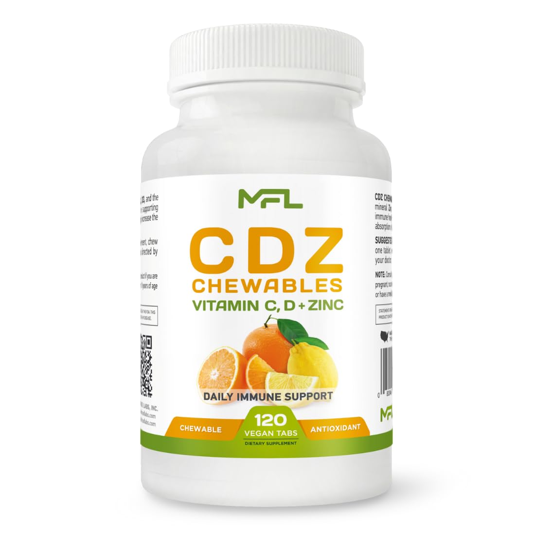 Muscle Food Labs C D Z Chewables Vitamin C 1000mg - 120 Tablets