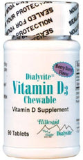 Dialyvite Vitamin D3 2000 IU Chewable Tablets - 90 Count