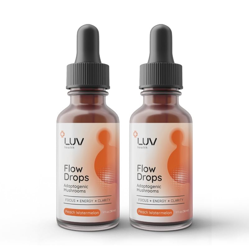 LUV health Flow Drops Energy Supplement with Lion's Mane - 60 Servings