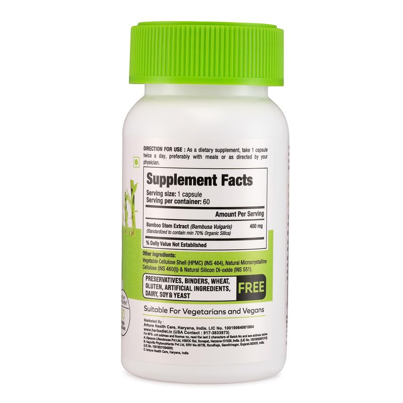 Herbadiet Bamboo Extract Capsules for Hair, Skin & Nails - 120 Capsules - image 2