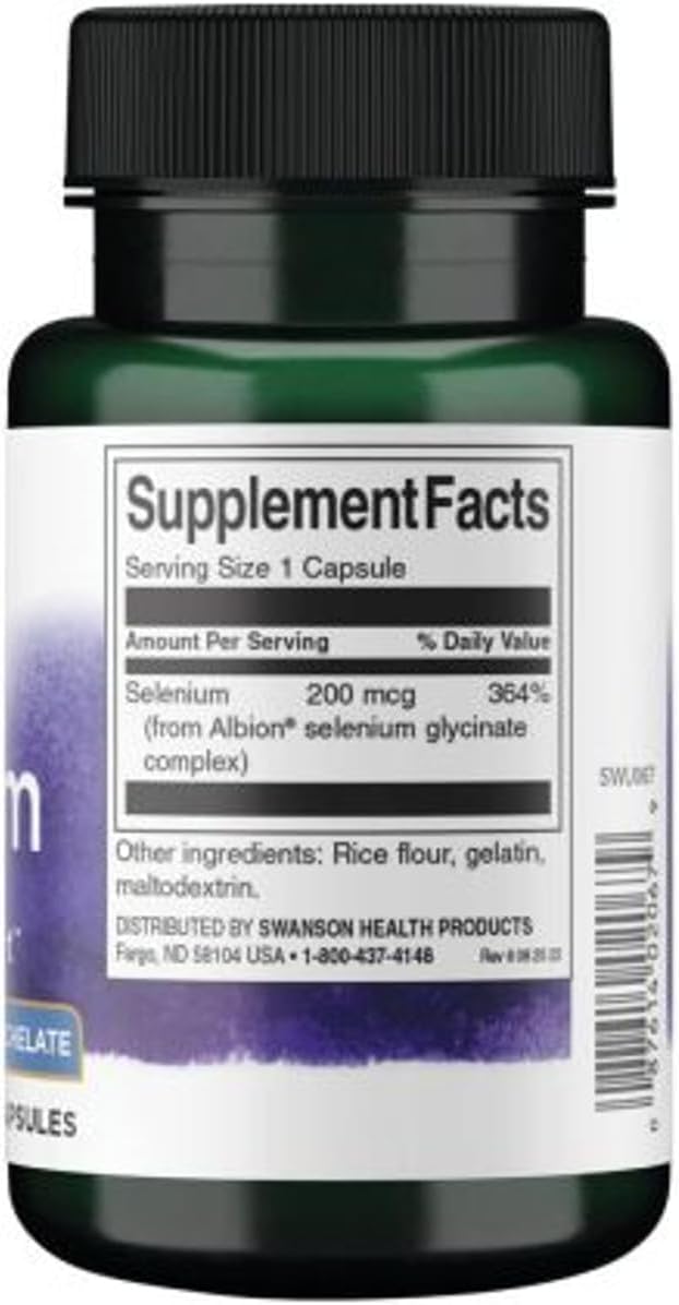 Swanson Albion Complexed Selenium 200 mcg - 90 Capsules - image 2