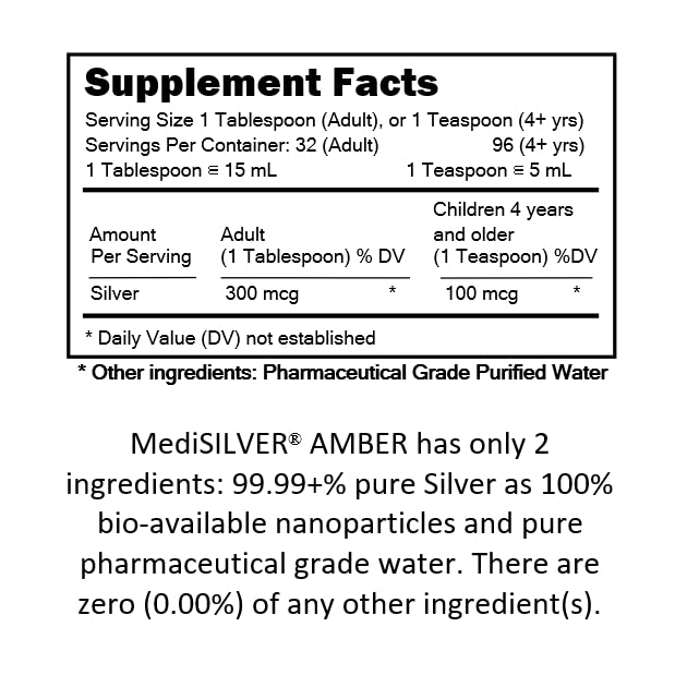Nutraneering MediSILVER Amber Colloidal Silver Supplement - 500 mL - image 3