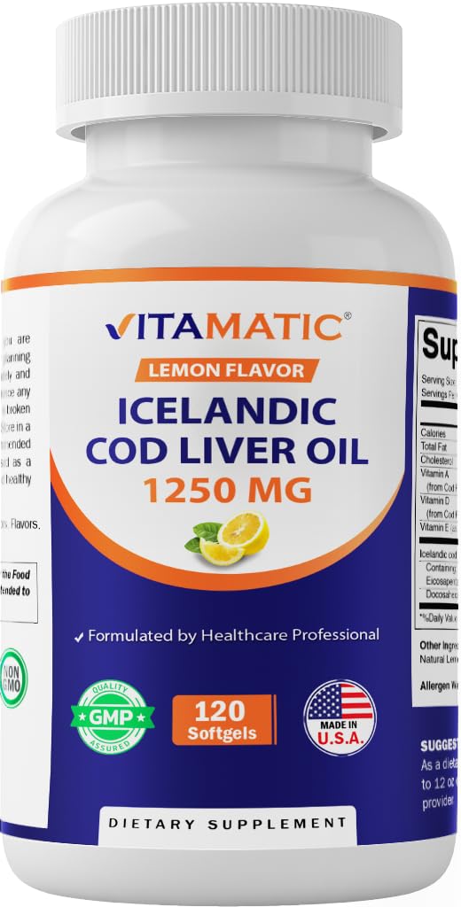 Vitamatic Icelandic Cod Liver Oil 1250 mg - 120 Softgels