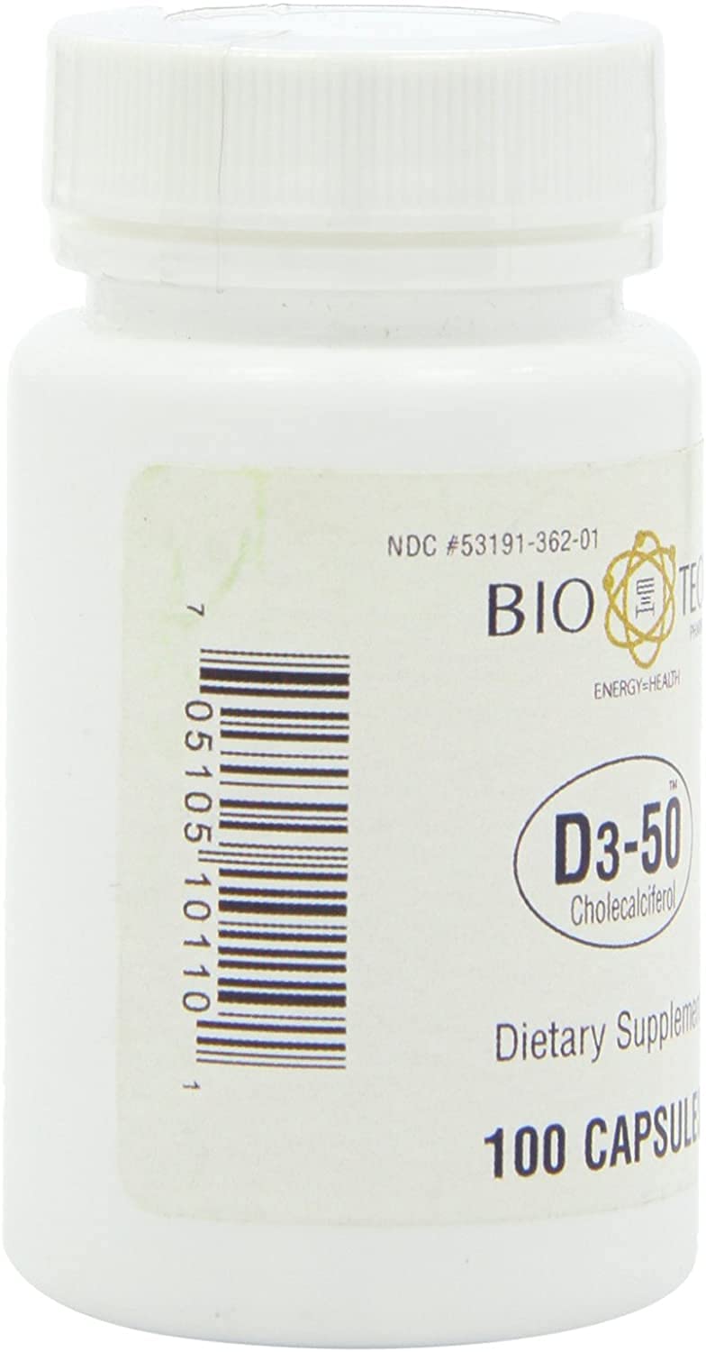Bio-Tech Pharmacal D3-50 Vitamin D3 50,000 IU - 100 Capsules - image 3