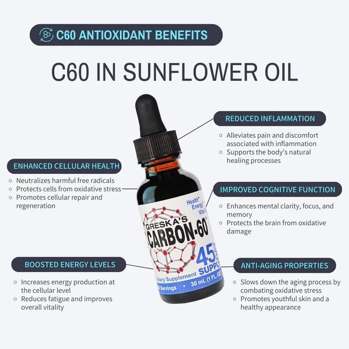 Greska's Carbon-60 Carbon 60 in Organic Sunflower Oil