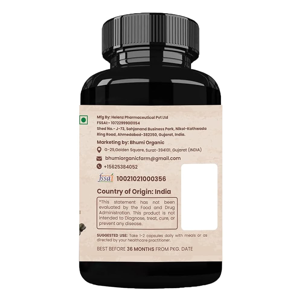 Bhumi Organic Aged Black Garlic Extract - 60 Vegetarian Capsules - image 3