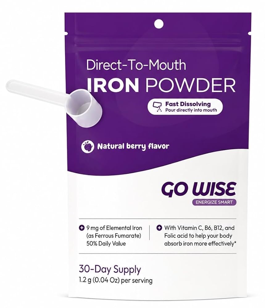 Go Wise Gentle Iron Supplement for Women and Men - Powder Stick Packs