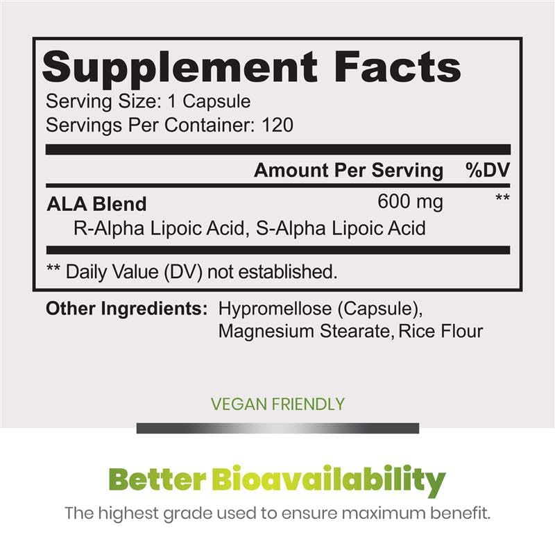 Simply Natures Pure Astragalus Alpha Lipoic Acid 600mg Capsules - image 4