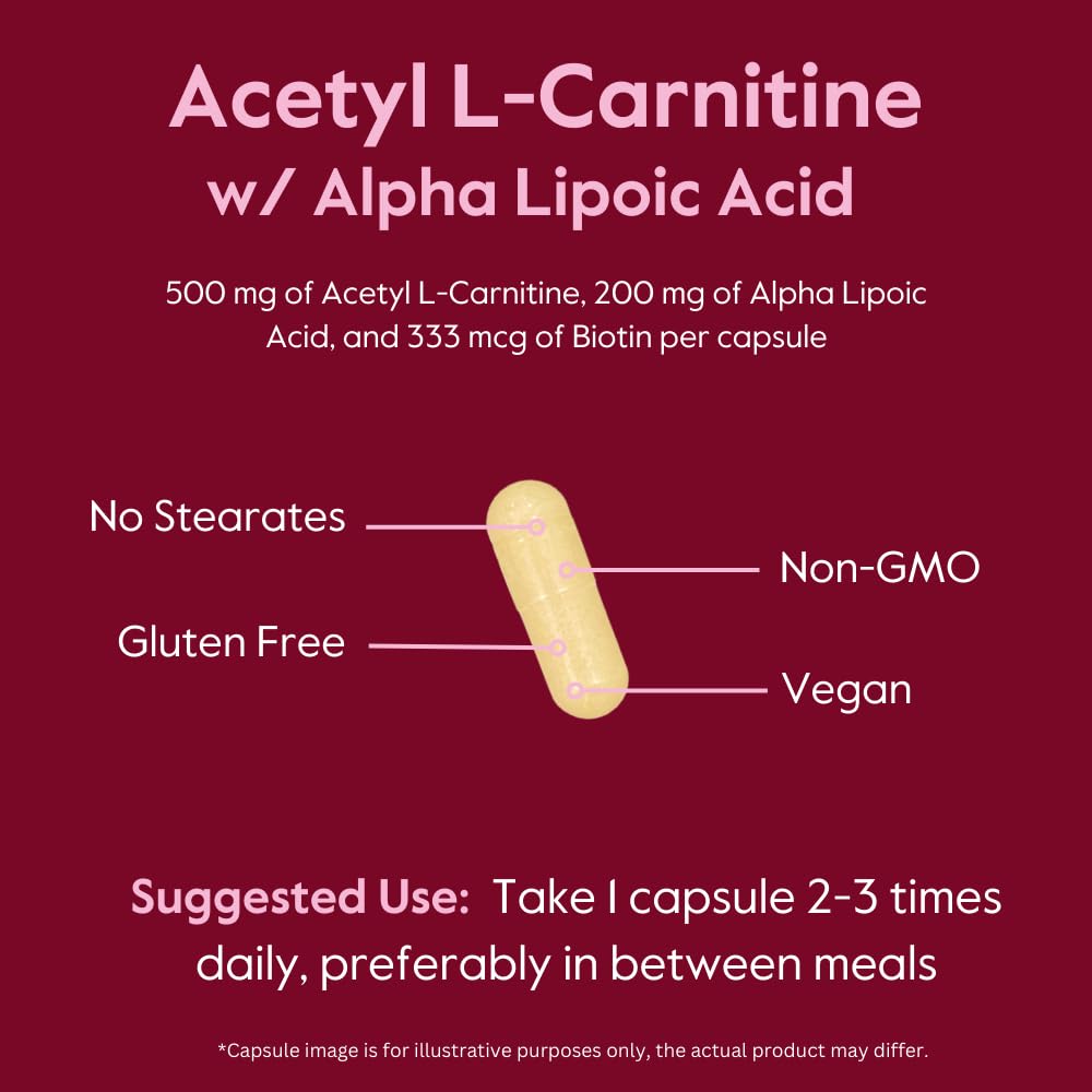 BESTVITE Acetyl L-Carnitine 500mg & Alpha Lipoic Acid - 240 Capsules - image 5