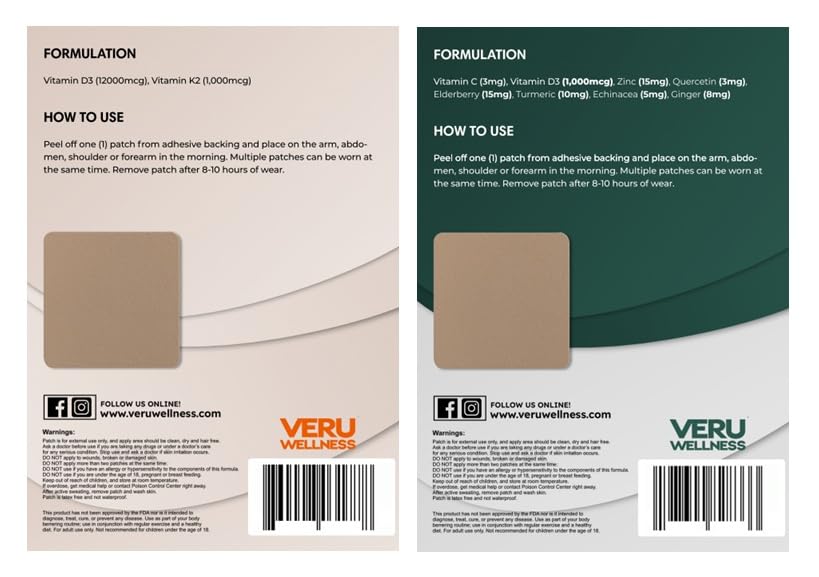 Veru Wellness Duo Lifestyle Patches - 60 Count