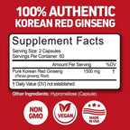 Herbtonics Korean Red Panax Ginseng 1500mg for Energy - 120 Vegan Capsules - image 7