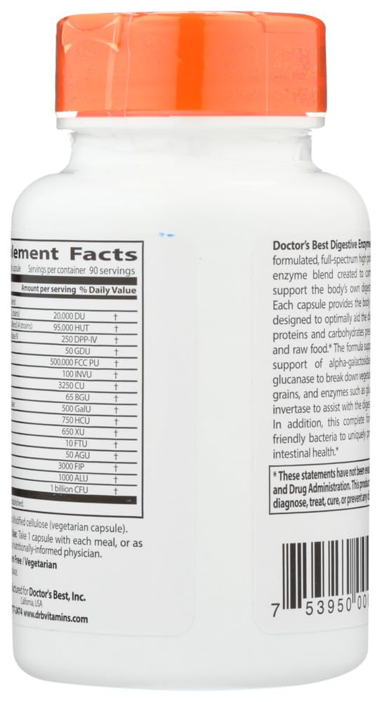 Doctor's BEST Best Digestive Enzymes - 90 Vegetarian Capsules - image 3