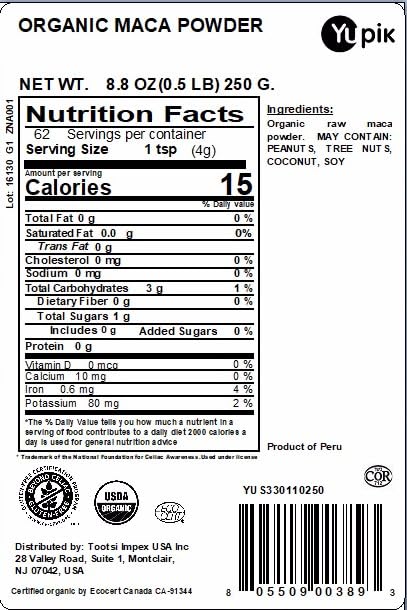 Yupik Organic Yellow Maca Powder for Energy - 8.8 oz - image 3