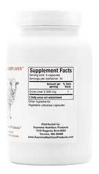 Supreme Nutrition Grass Fed Sheep Liver, 120 Pure Ovine Liver Capsules
