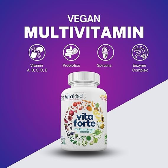 VitaMed Vita Forte Vegan Multivitamin with Probiotics - 180 Tablets - image 2