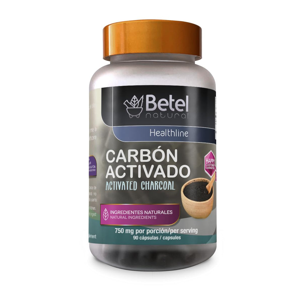 Betel Natural Activated Charcoal 750mg - 90 Capsules