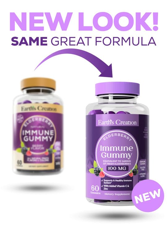Earth's Creation Elderberry Gummies Immune Support - 60 Count - image 2