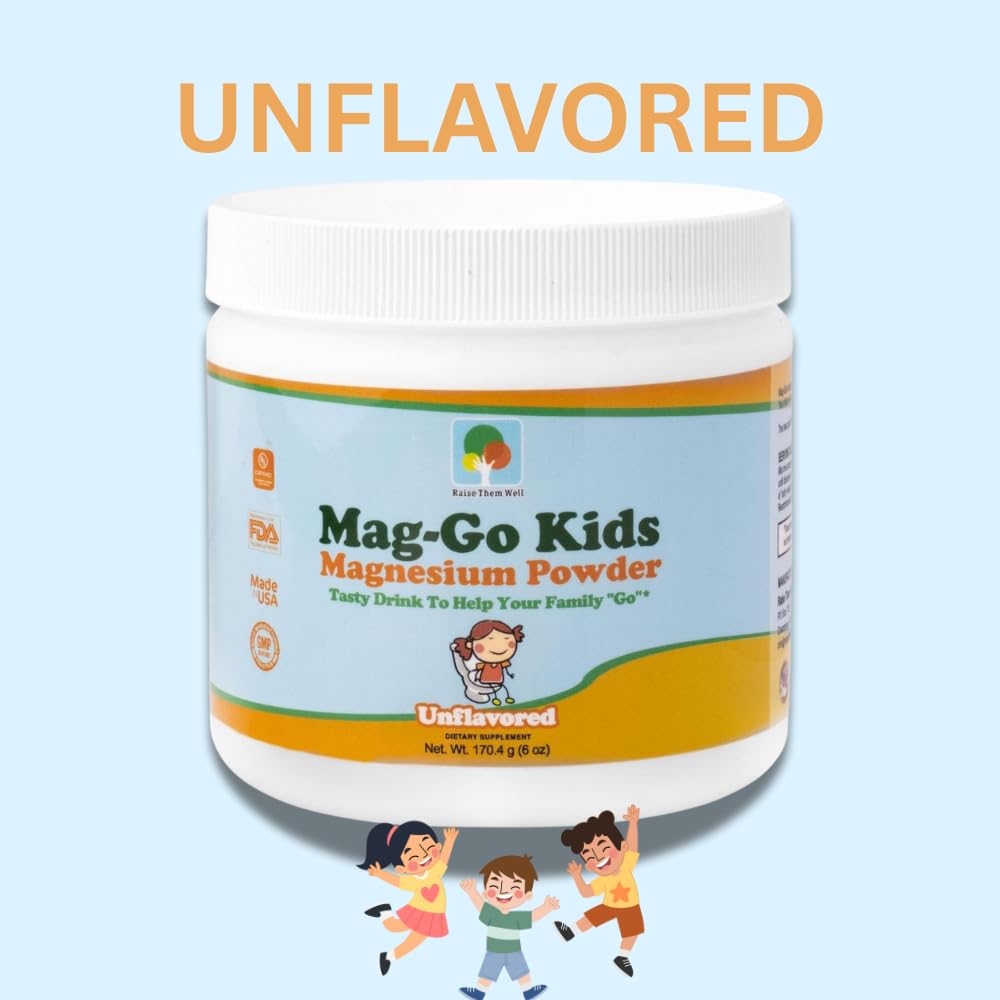 Raise Them Well Mag Go Kids Magnesium Powder Unflavored - 140 Servings - image 3