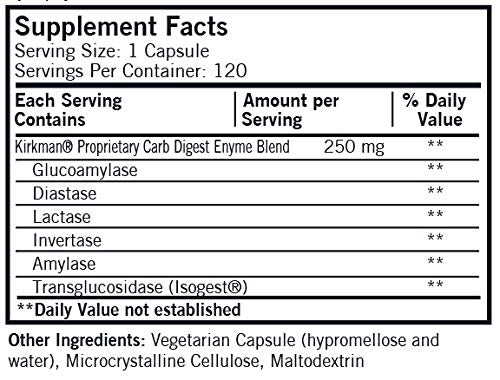 Kirkman Carb Digest with Isogest - 120 Capsules - image 2