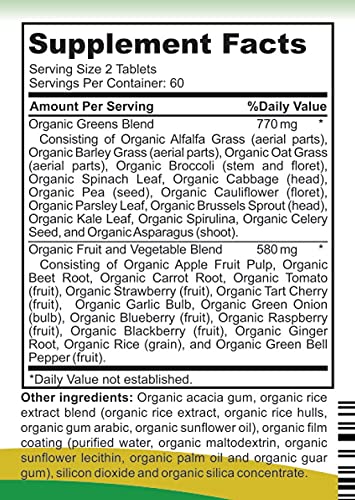 King Naturals Organic Daily Greens Tablets - 120 Count - image 3