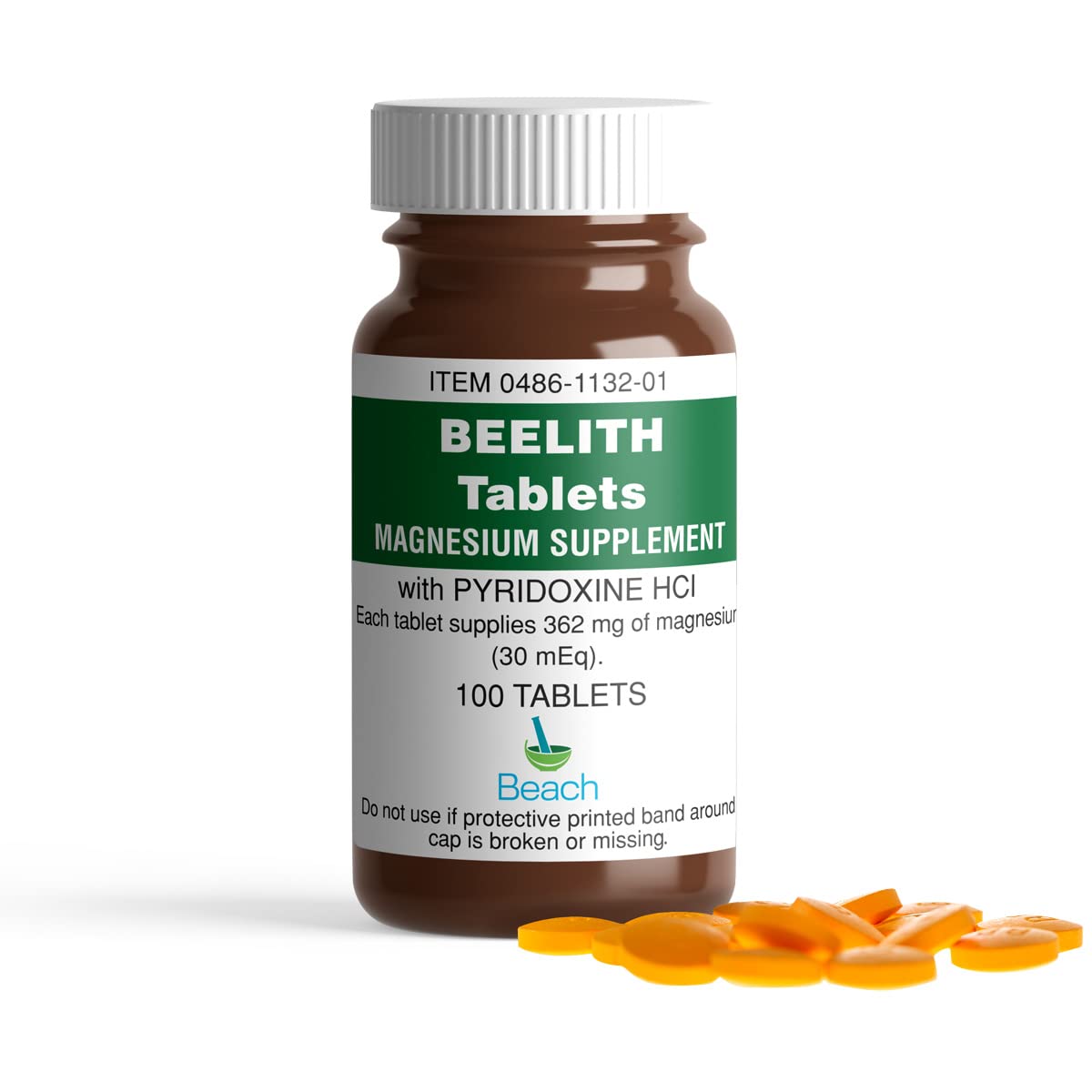 Beelith Magnesium and Vitamin B6 Supplement - 100 Tablets