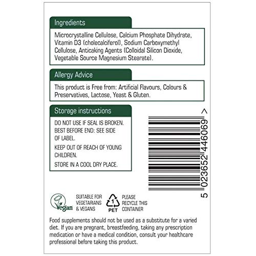 Natures Aid Vegan Vitamin D3 1000 IU - 120 Tablets - image 2
