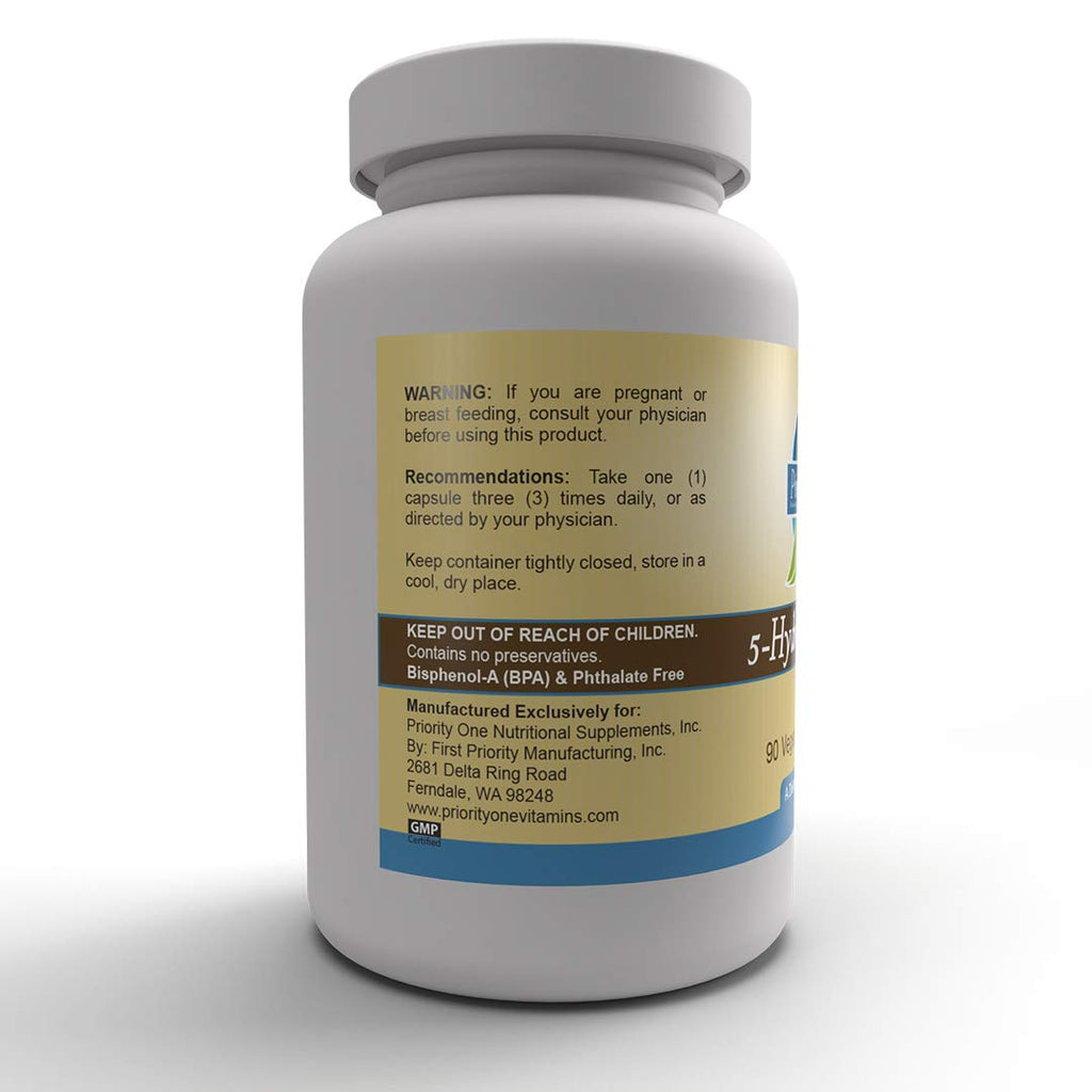Priority One 5-HTP with GABA - 90 Vegetarian Capsules - image 5