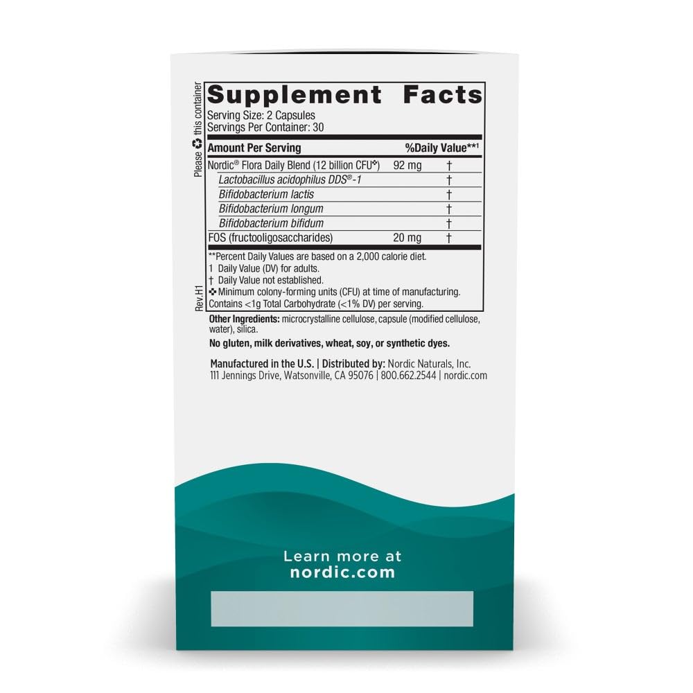 Nordic Naturals Nordic Flora Probiotic Daily Immune Support - 60 Capsules - image 2