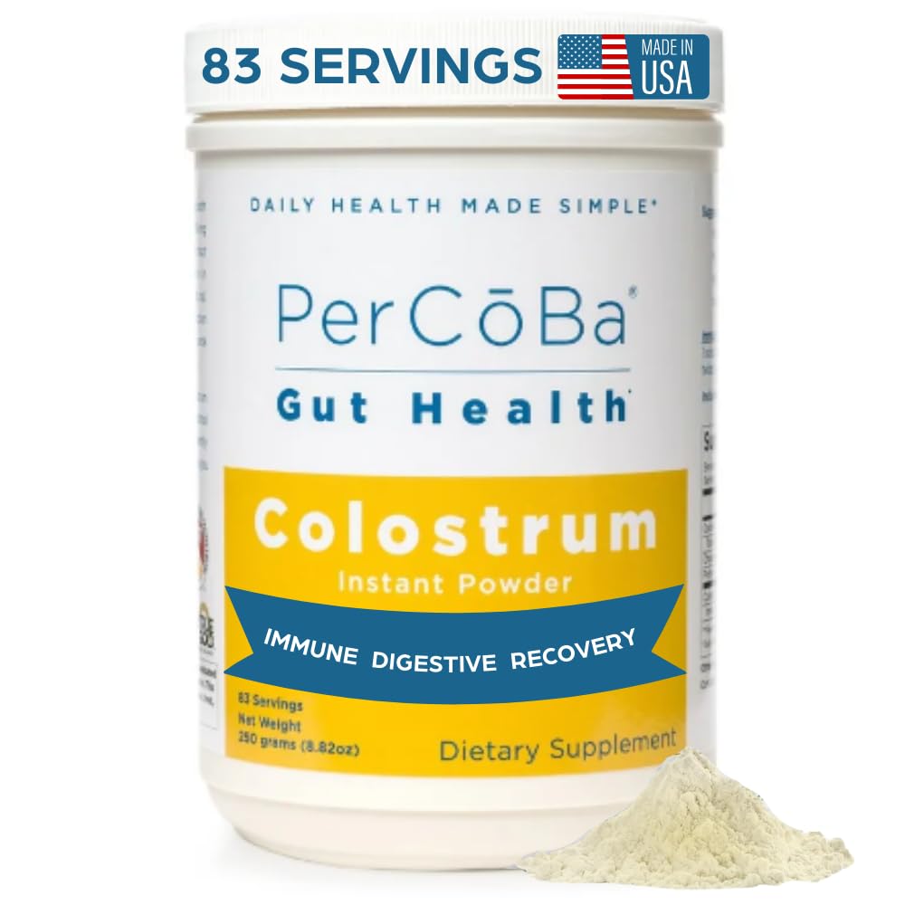 PERCOBA Bovine Colostrum Powder for Gut Health - 83 Servings